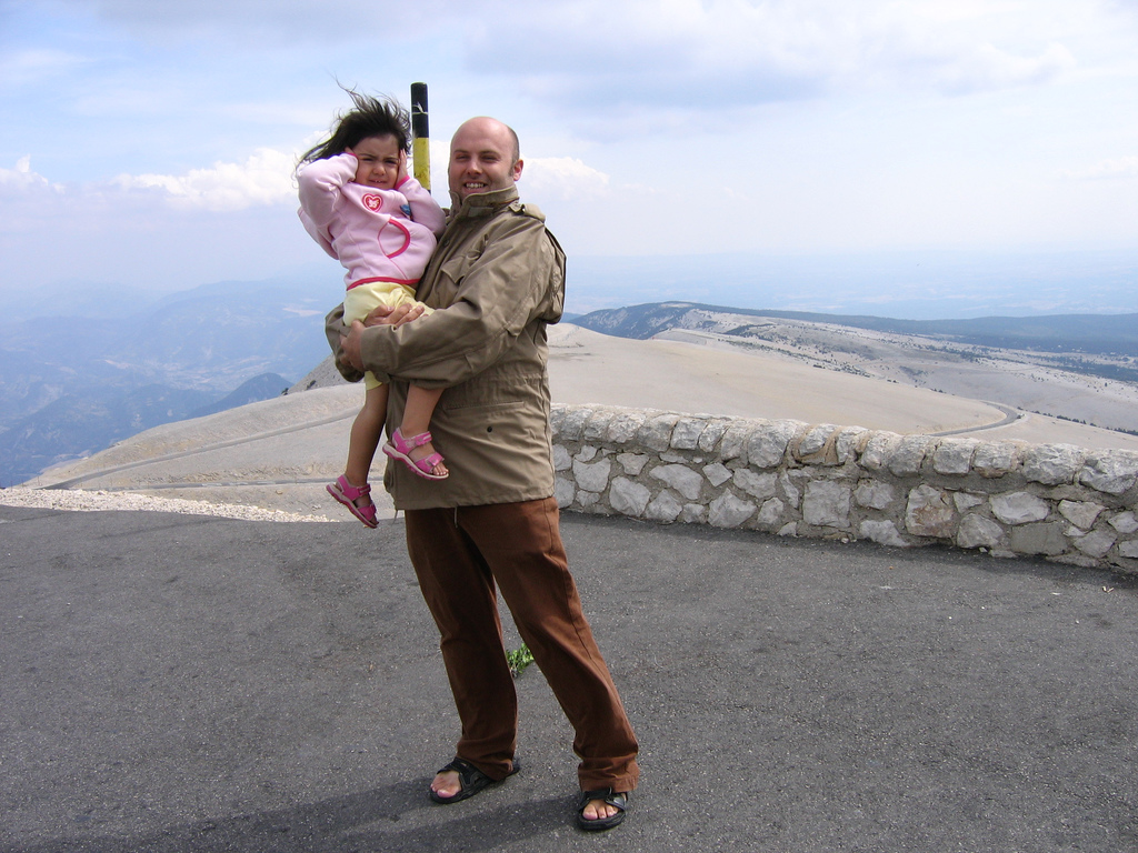 Picture of Stuart and Emma at the top of Mont Ventoux, France