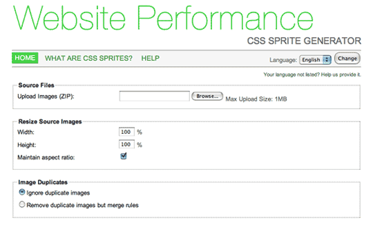 Website Performance - CSS Sprite Generator
