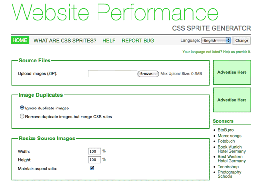 Website Performance.org Sprite Generator